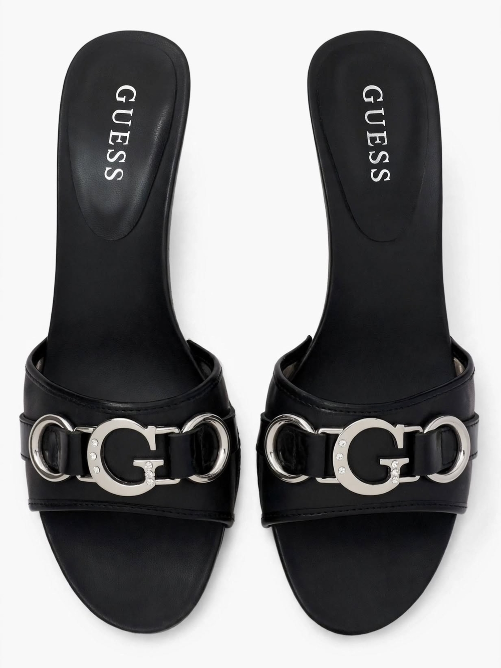 GUESS Women’s Black Slide Sandals with G Hardware Size 7.5